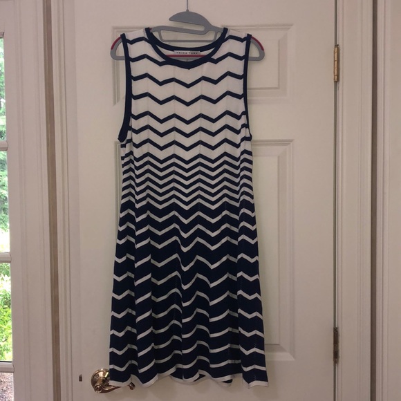 Trina Turk Dresses & Skirts - White/ navy chevron striped Trina Turk Knit Dress Trina Turk Dresses & Skirts - White/ navy chevron striped Trina Turk Knit Dress